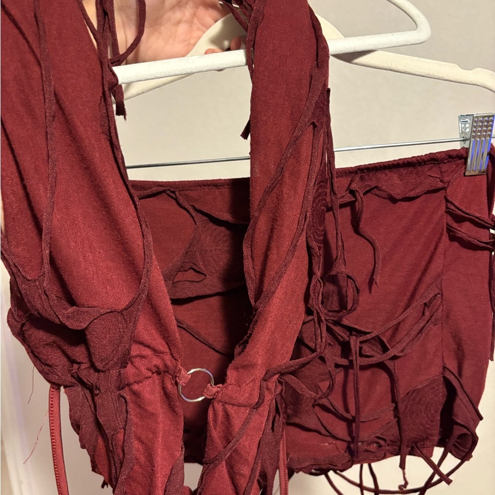 Elegant Burgundy Women's set - Picture 2 of 3